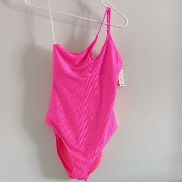 Aerie Shine Rib One Shoulder Full Coverage One Piece Swimsuit NWT - Picture 3 of 7